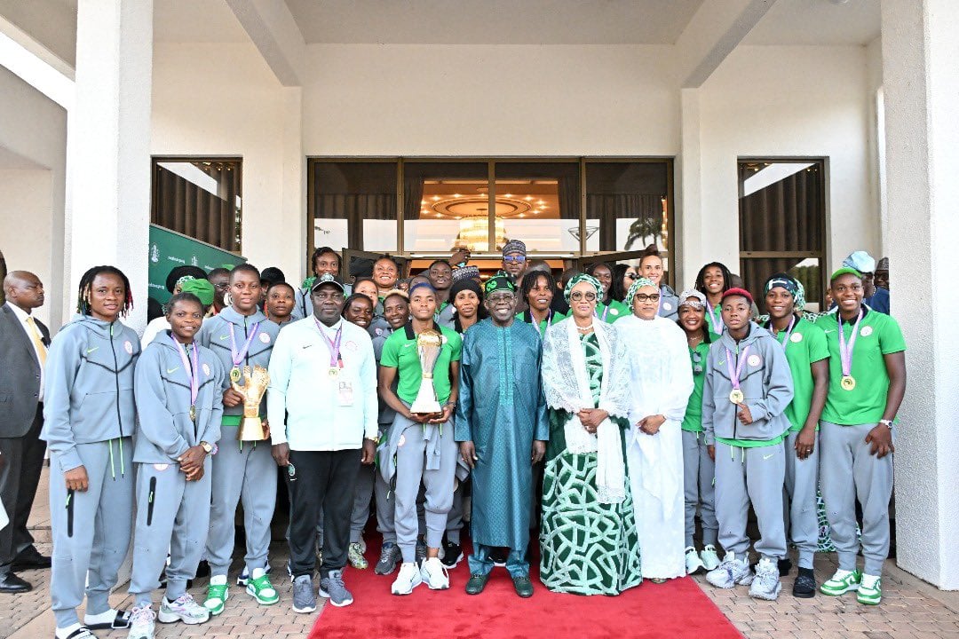 PRESIDENT BOLA TINUBU AWARDS SUPER FALCONS NATIONAL HONOURS, $100,000 EACH FOR VICTORY