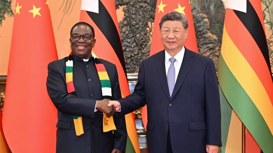CHINESE AND ZIMBABWEAN PRESIDENTS ANNOUNCE UPGRADED BILATERAL RELATIONS