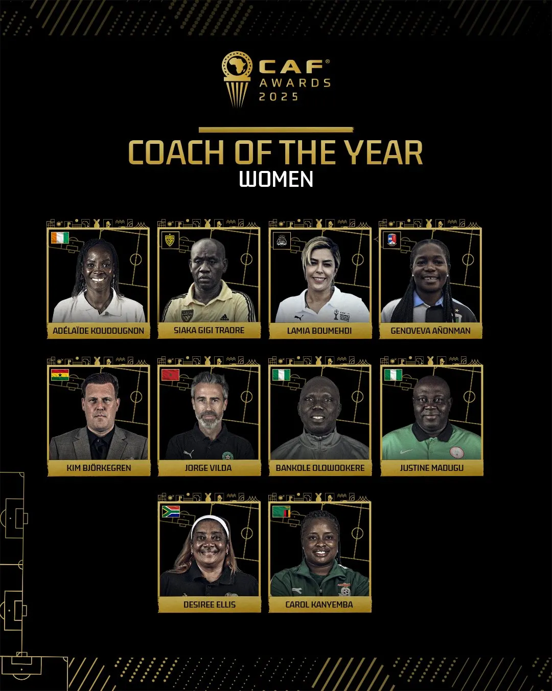 CAF UNVEILS 2025 WOMEN’S AWARDS NOMINEES AS  NIGERIA SECURES MULTIPLE SPOTS ACROSS CATEGORIES
